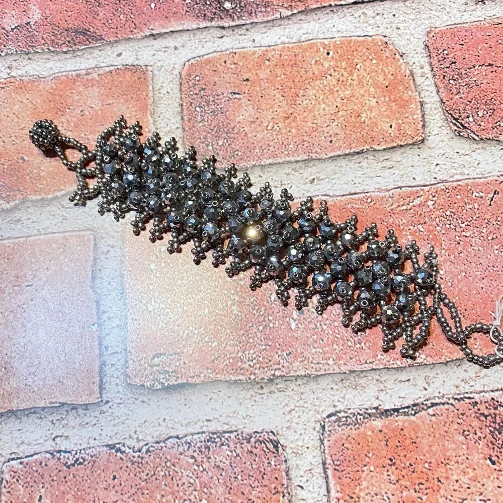 Amrita Singh Black Crystal Beaded Bracelet